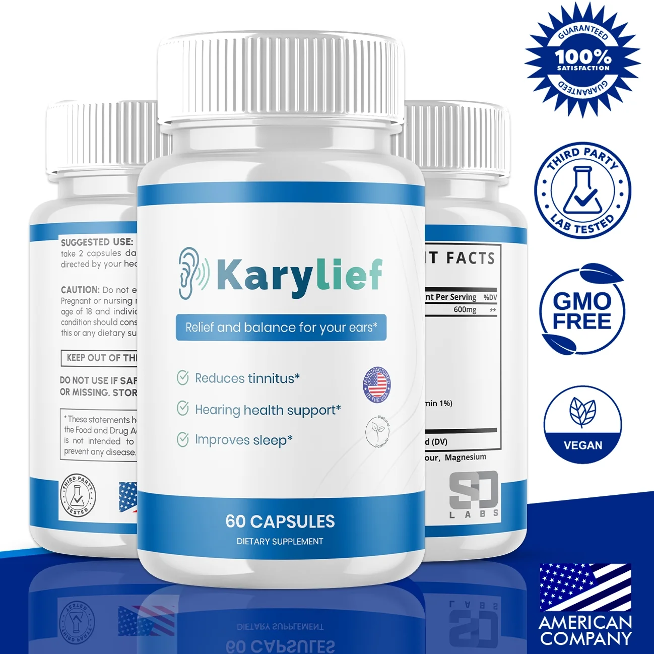 Karylief Ear Health Supplement Bottle